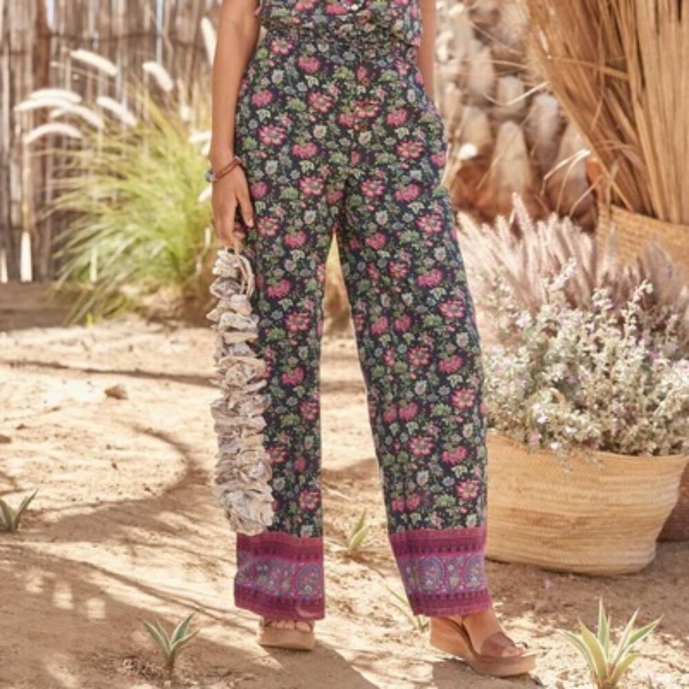 Sundance Bangla Road Pants Printed Cuffs Pockets Woman's PXXS